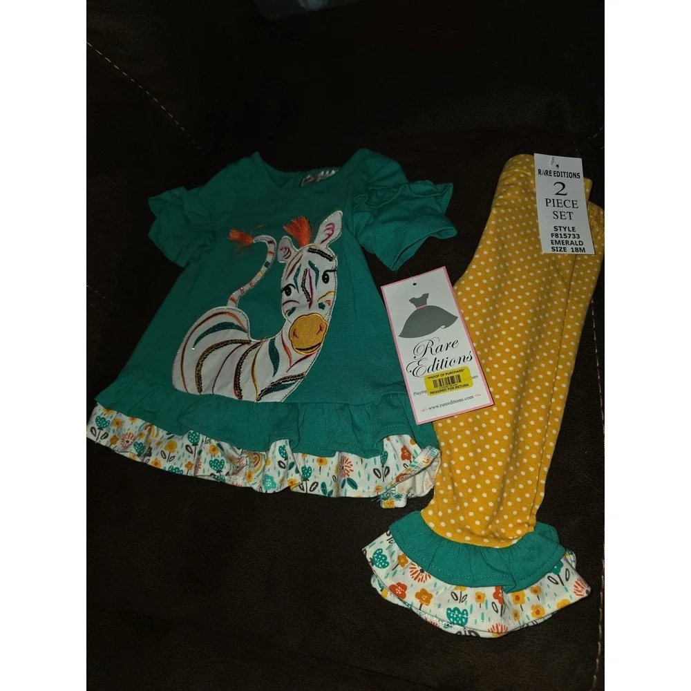 Rare editions zebra top and leggings size 18‎ months nwt